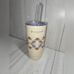 Pendleton Southwestern 20oz Stainless Steel Tumbler With 2 Straws Geometric